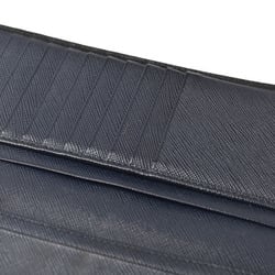 PRADA Men's Long Wallet 2MV836 SAFFIANO Embossed Leather NERO BALTICO Black Navy