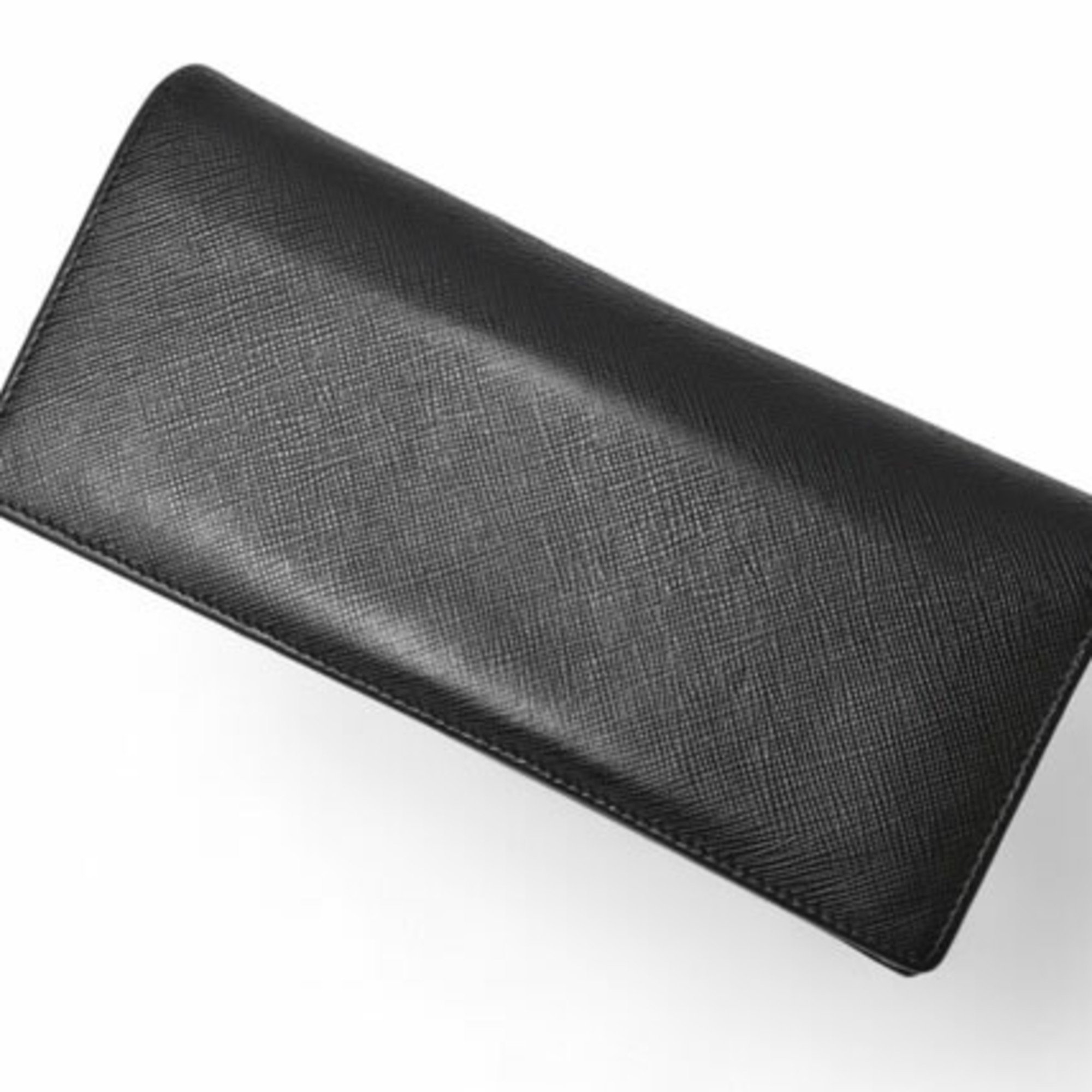 PRADA Men's Long Wallet 2MV836 SAFFIANO Embossed Leather NERO BALTICO Black Navy