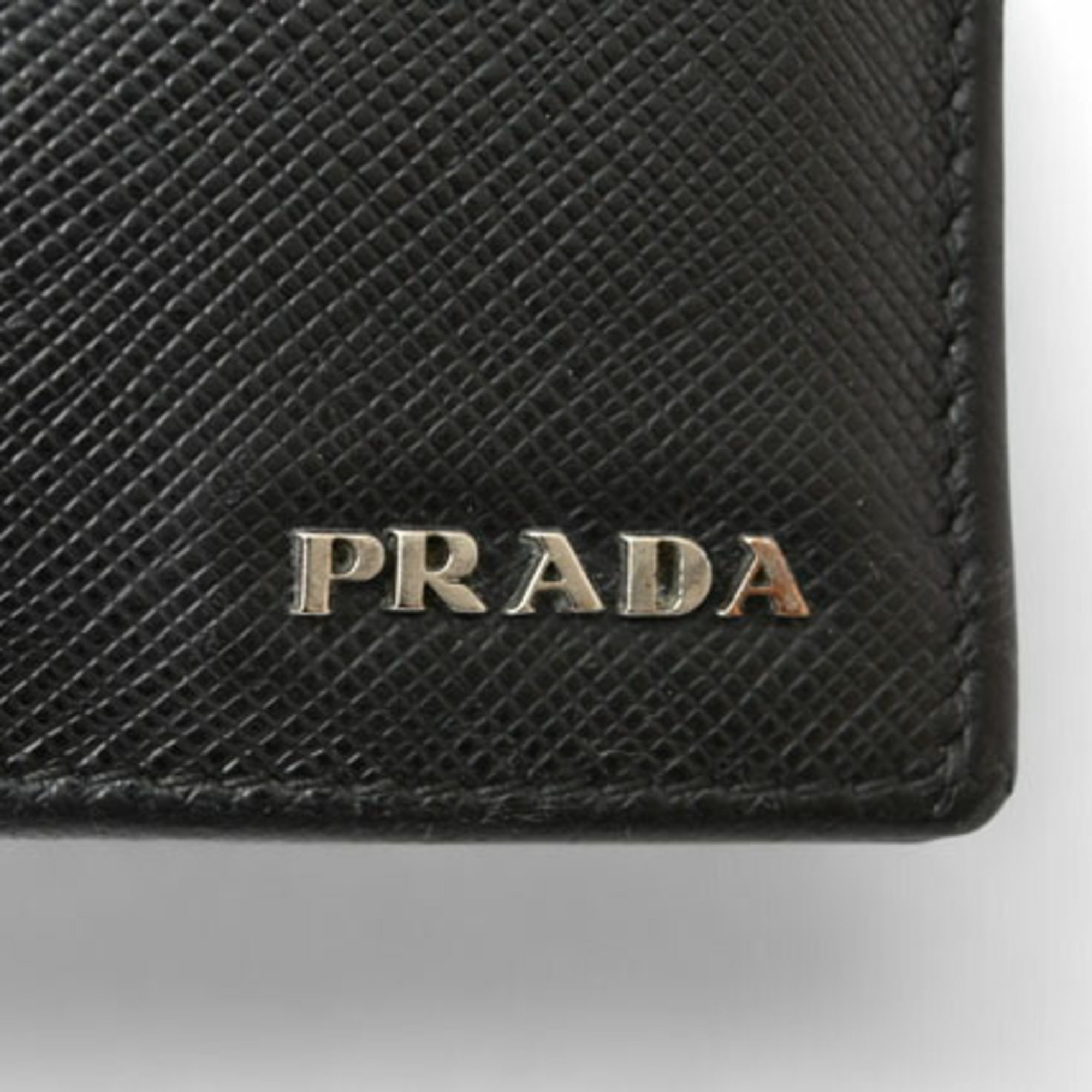 PRADA Men's Long Wallet 2MV836 SAFFIANO Embossed Leather NERO BALTICO Black Navy