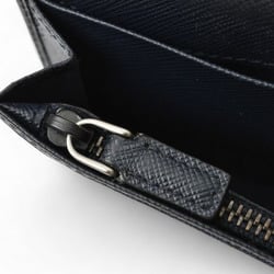 PRADA Men's Long Wallet 2MV836 SAFFIANO Embossed Leather NERO BALTICO Black Navy