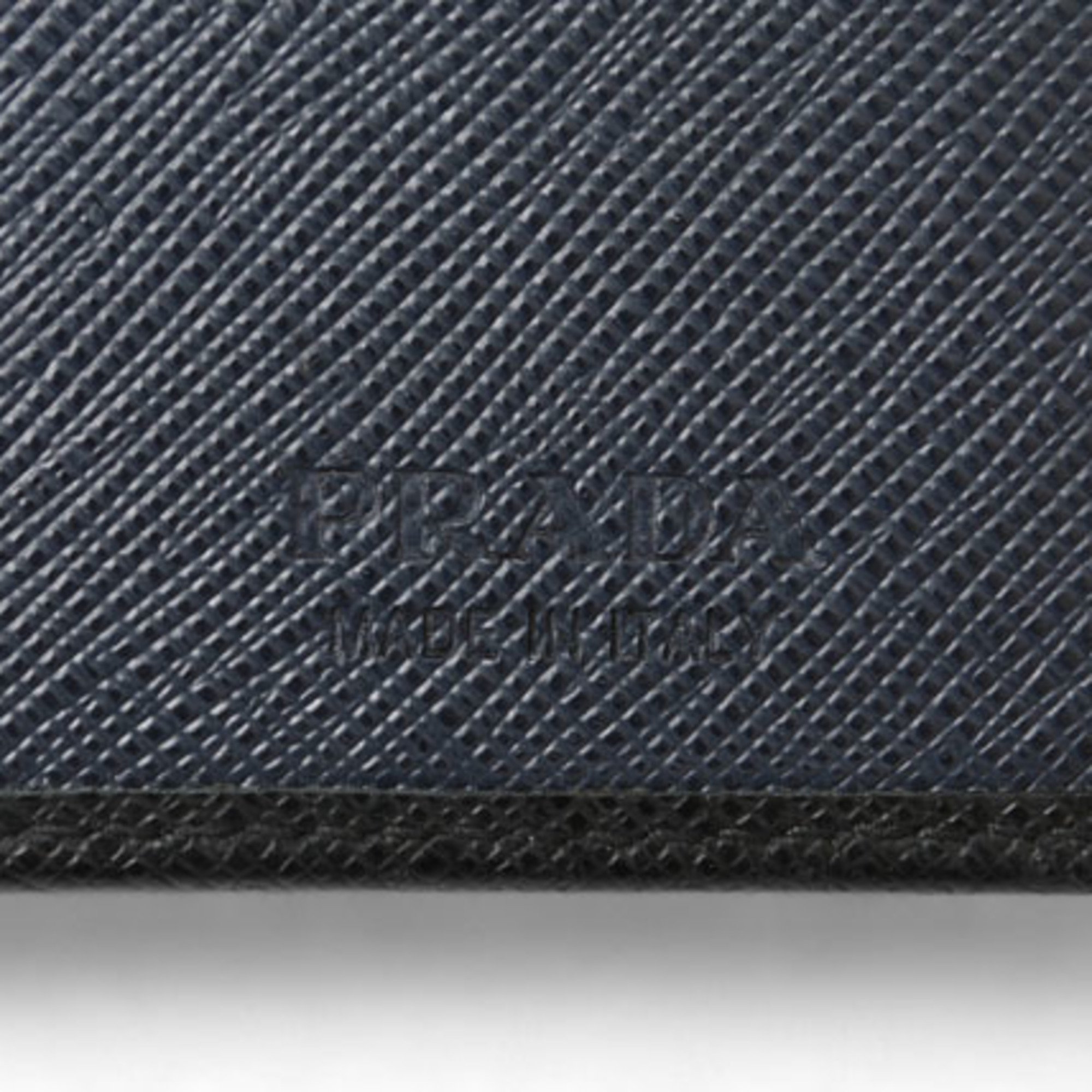 PRADA Men's Long Wallet 2MV836 SAFFIANO Embossed Leather NERO BALTICO Black Navy