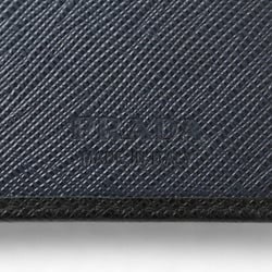 PRADA Men's Long Wallet 2MV836 SAFFIANO Embossed Leather NERO BALTICO Black Navy