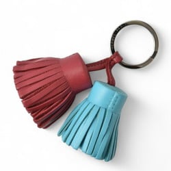 Hermes Key Ring Holder HERMES Carmen Urdos Tassel Charm Bordeaux Light Blue