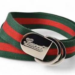 Gucci belt size 85 for men and women GUCCI Sherry line green red 189812 D-ring buckle