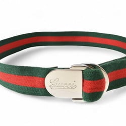 Gucci belt size 85 for men and women GUCCI Sherry line green red 189812 D-ring buckle