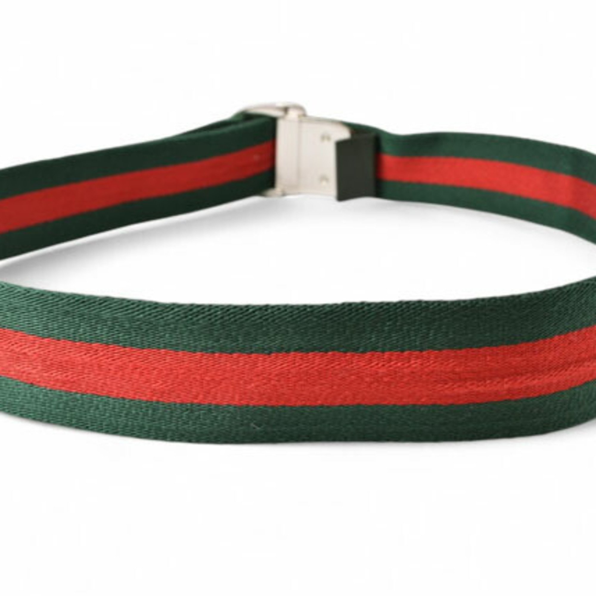 Gucci belt size 85 for men and women GUCCI Sherry line green red 189812 D-ring buckle