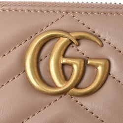 GUCCI Wallet GG Marmont Round Long 443123 Leather Dusty Pink