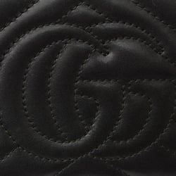 GUCCI Long Wallet GG Marmont Round 443123 Leather Black Outlet