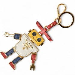 Prada Key Ring Holder PRADA Trick Robot Motif 1TL136 Red Multi Gold