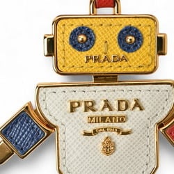 Prada Key Ring Holder PRADA Trick Robot Motif 1TL136 Red Multi Gold