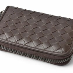 Bottega Veneta Card Case Coin BOTTEGA VENETA Wallet Intrecciato Leather Dark Brown 114075