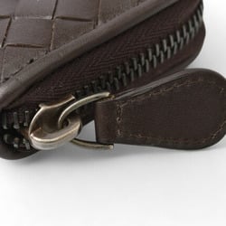 Bottega Veneta Card Case Coin BOTTEGA VENETA Wallet Intrecciato Leather Dark Brown 114075