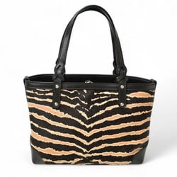 GUCCI handbag tote bag, pony leather, zebra pattern, beige, black, 269878