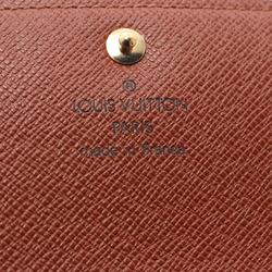 Louis Vuitton LOUIS VUITTON Pochette Porto Monnaie Credit Monogram Bi-fold Long Wallet Coated Canvas Leather Women's Brown M61725