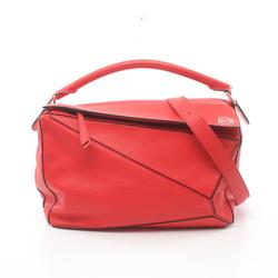 LOEWE PUZZLE Large Handbag Bag Leather Women's Red 322.30.K73