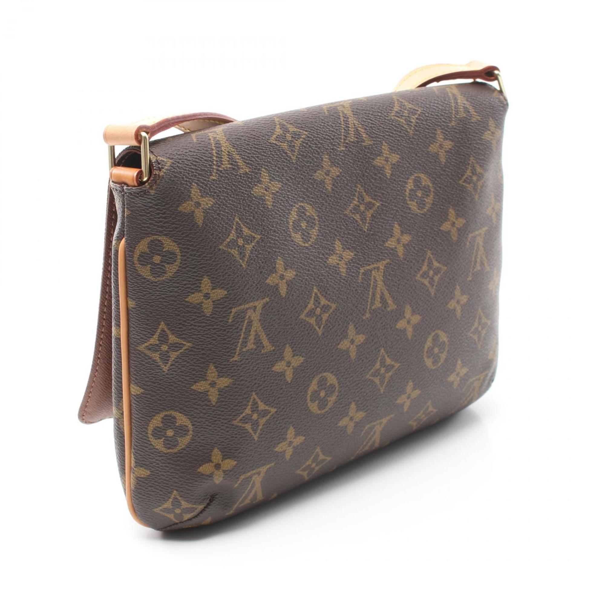 Louis Vuitton Musette Tango Short Strap Monogram Shoulder Bag Coated Canvas Leather Women's Brown M51257