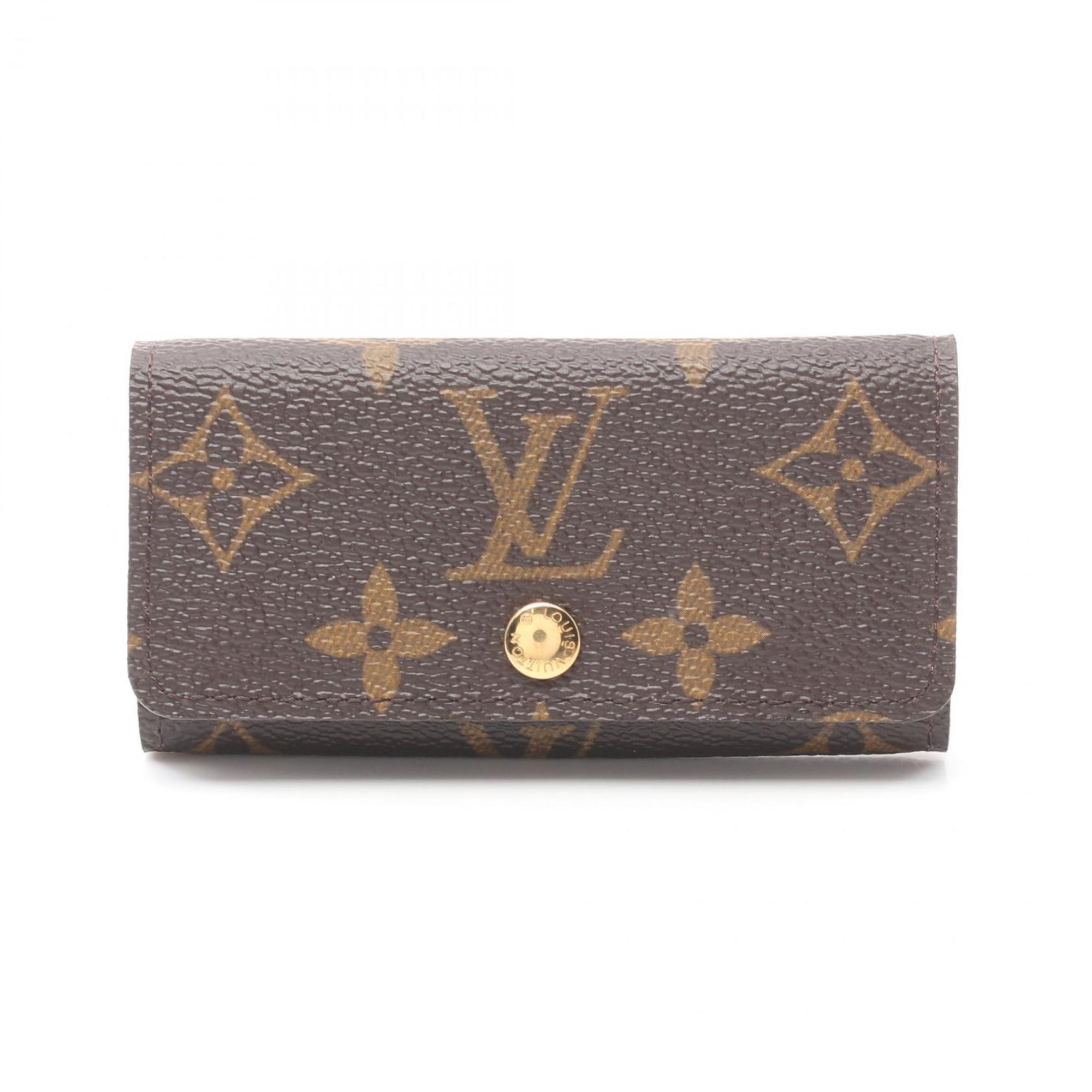 Louis Vuitton LOUIS VUITTON Multicle 4 Monogram Key Case Coated Canvas Women's Brown M69517