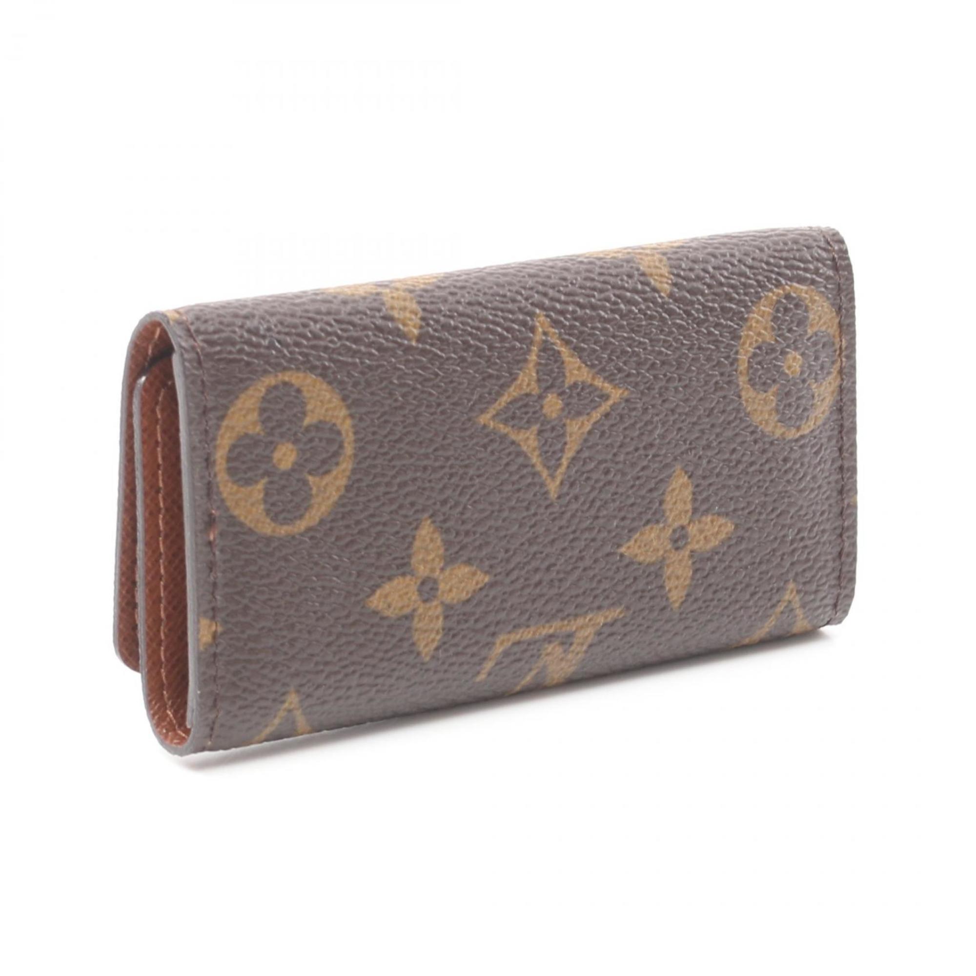 Louis Vuitton LOUIS VUITTON Multicle 4 Monogram Key Case Coated Canvas Women's Brown M69517