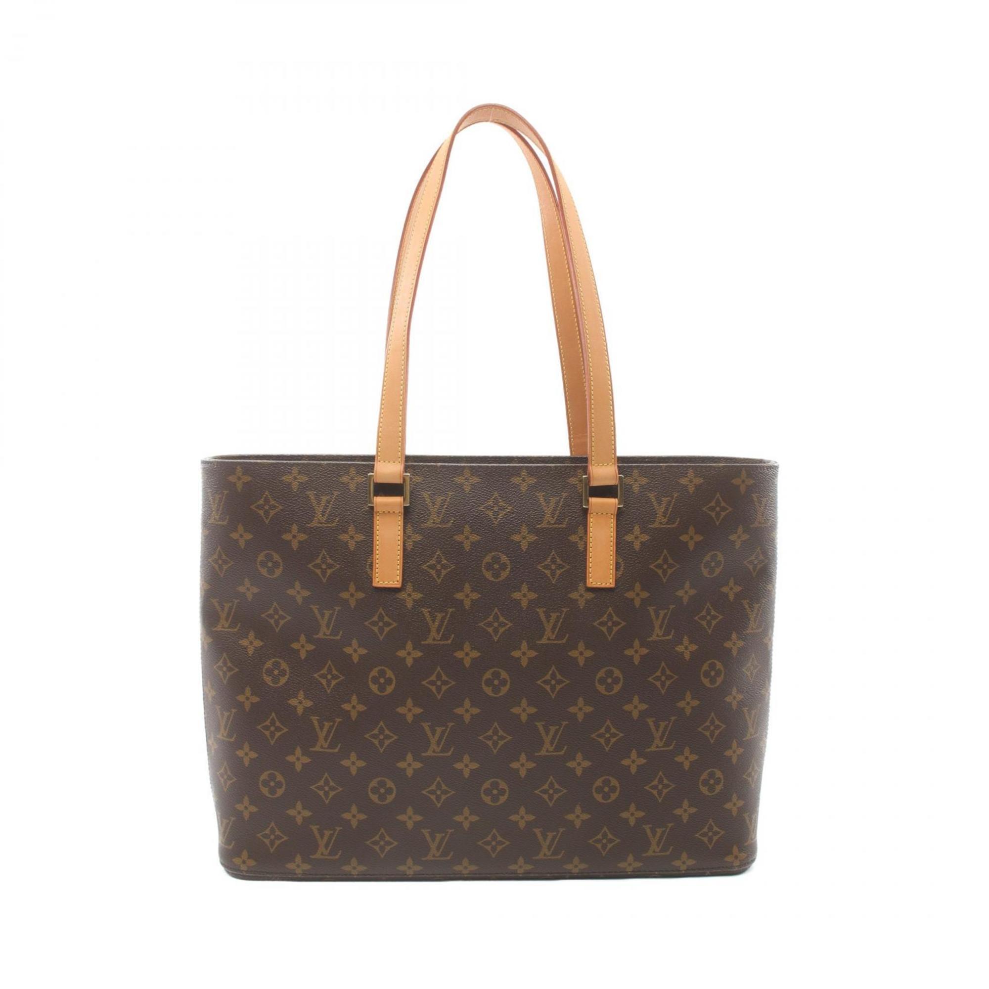 Louis Vuitton LOUIS VUITTON Leco Monogram Tote Bag Coated Canvas Leather Women's Brown M51155