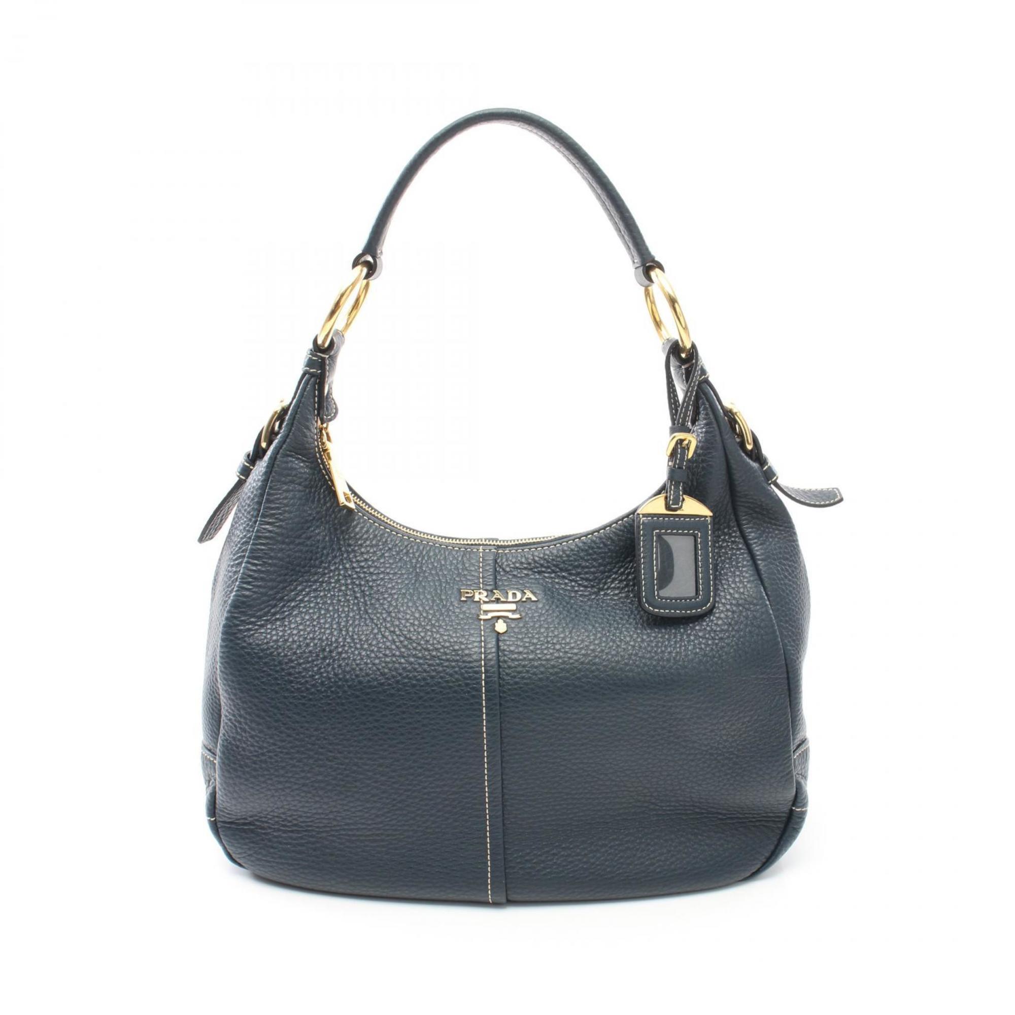 PRADA Shoulder Bag Leather Women's Blue