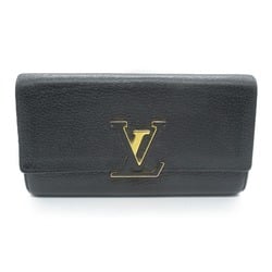 Louis Vuitton LOUIS VUITTON Portefeuille Capucines Round Wallet Leather Taurillon Women's Black M61248