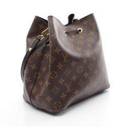 Louis Vuitton NeoNoe Monogram Noir Shoulder Bag Coated Canvas Leather Women's Brown Black M44020