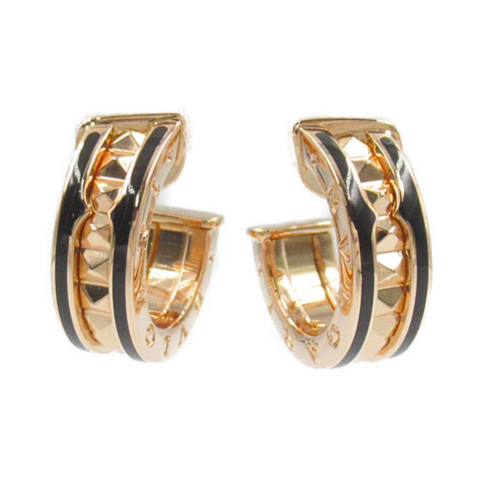 BVLGARI B-zero1 Earrings K18PG (pink gold) ceramic ladies black gold