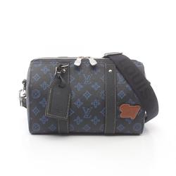 LOUIS VUITTON City Keepall Monogram Record Shoulder Bag Coated Canvas Leather Men's Black M46339