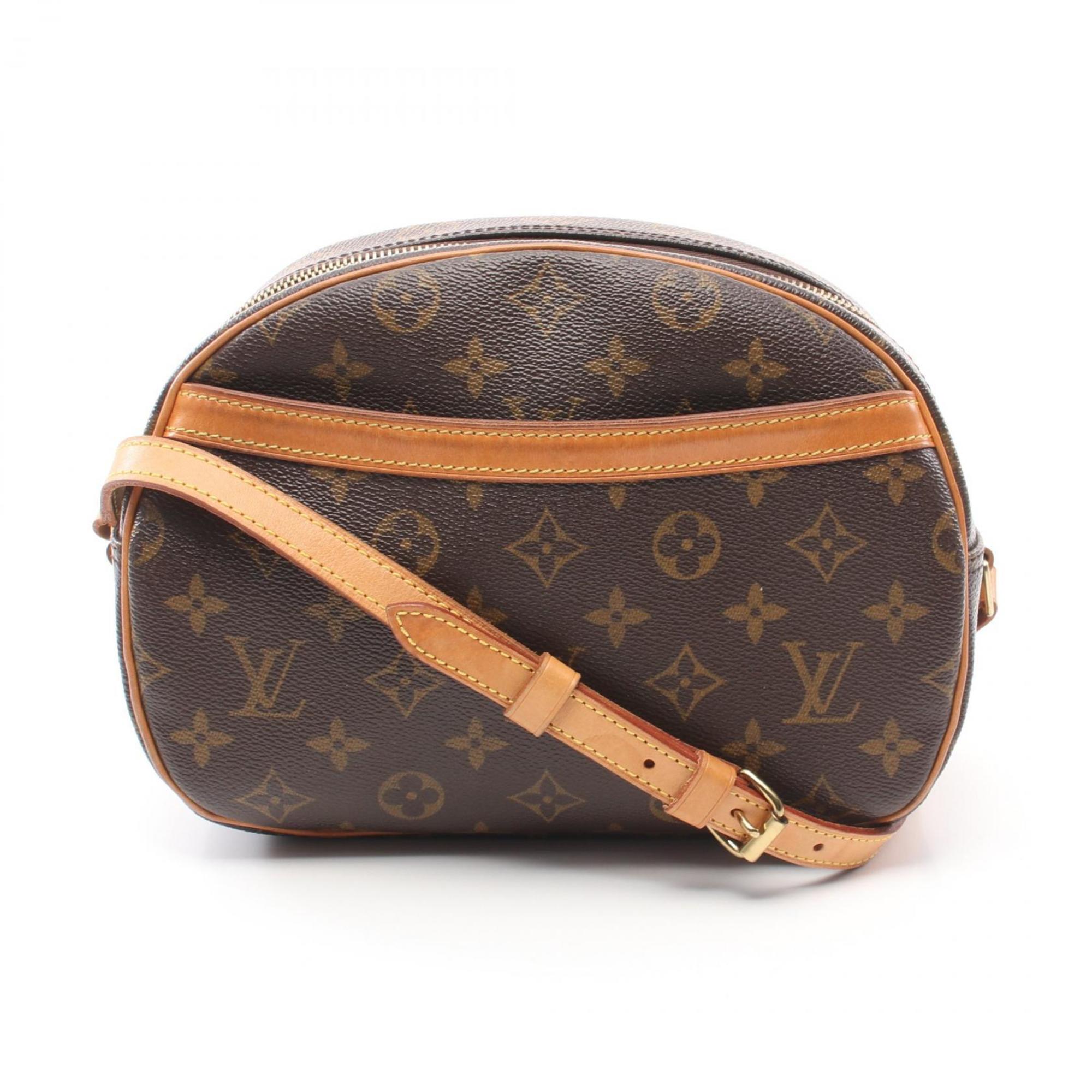 Louis Vuitton Blois Monogram Shoulder Bag, Coated Canvas, Leather, Women's, Brown, M51221