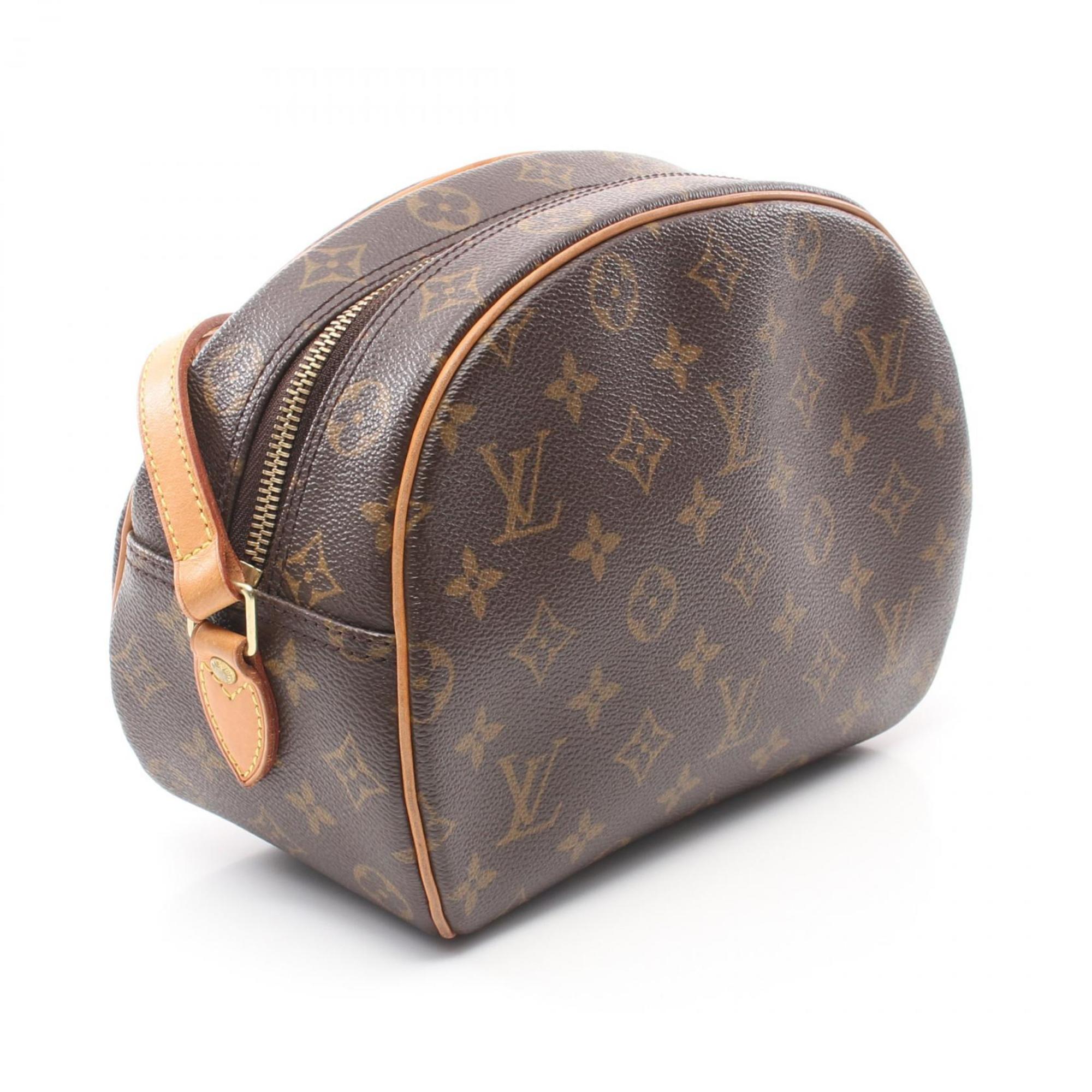 Louis Vuitton Blois Monogram Shoulder Bag, Coated Canvas, Leather, Women's, Brown, M51221