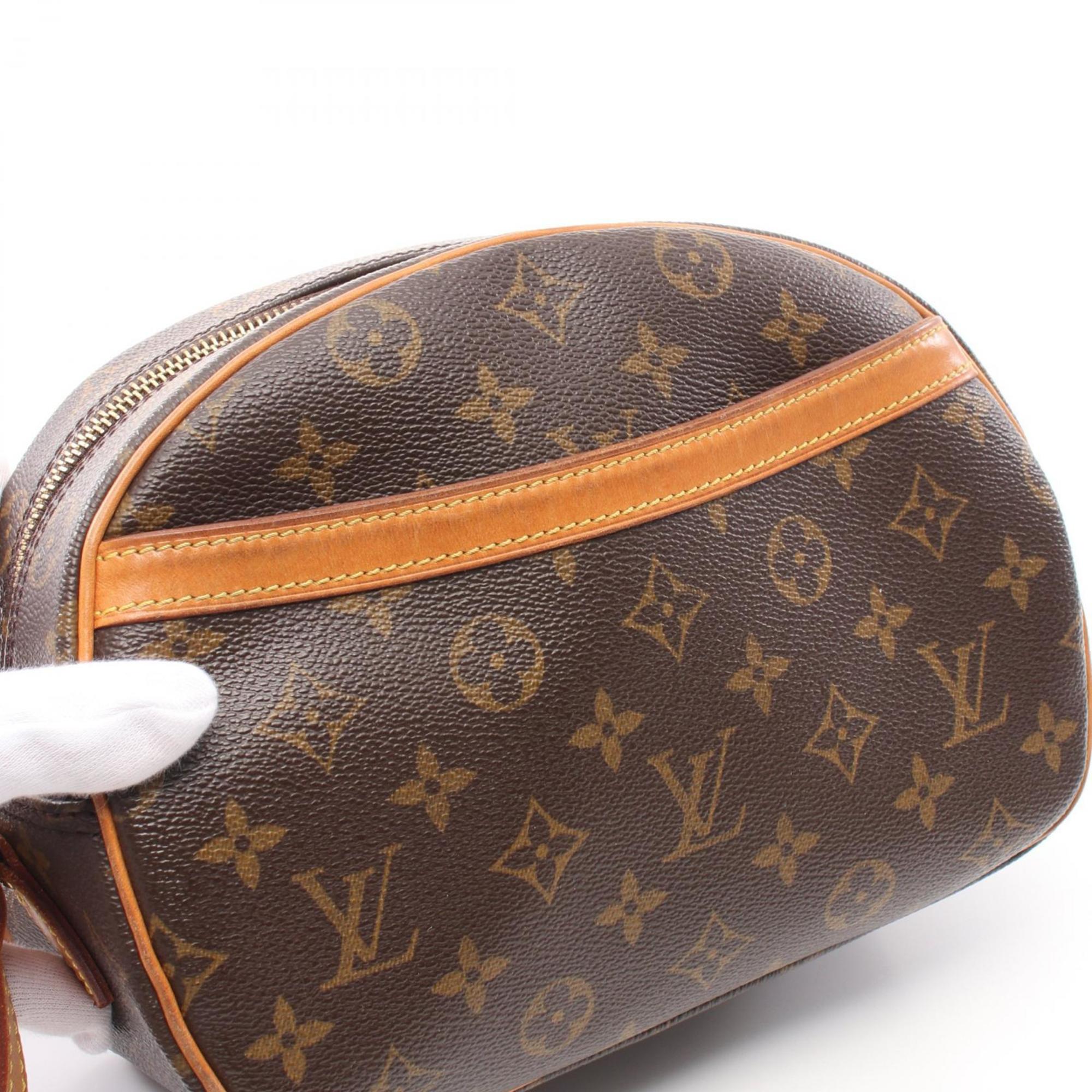 Louis Vuitton Blois Monogram Shoulder Bag, Coated Canvas, Leather, Women's, Brown, M51221