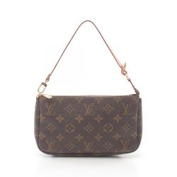 Louis Vuitton LOUIS VUITTON Pochette Accessoires Monogram Handbag Bag Coated Canvas Leather Women's Brown M51980