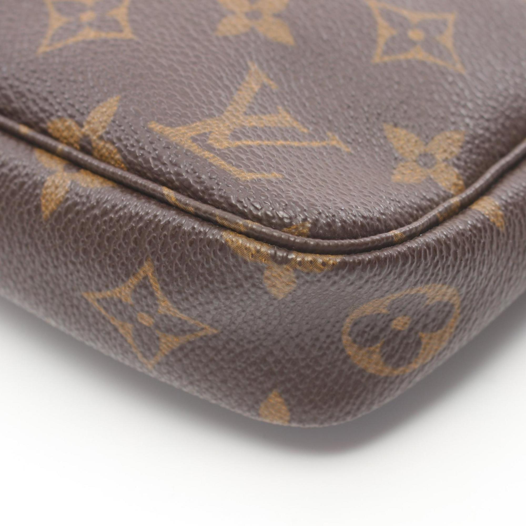 Louis Vuitton LOUIS VUITTON Pochette Accessoires Monogram Handbag Bag Coated Canvas Leather Women's Brown M51980