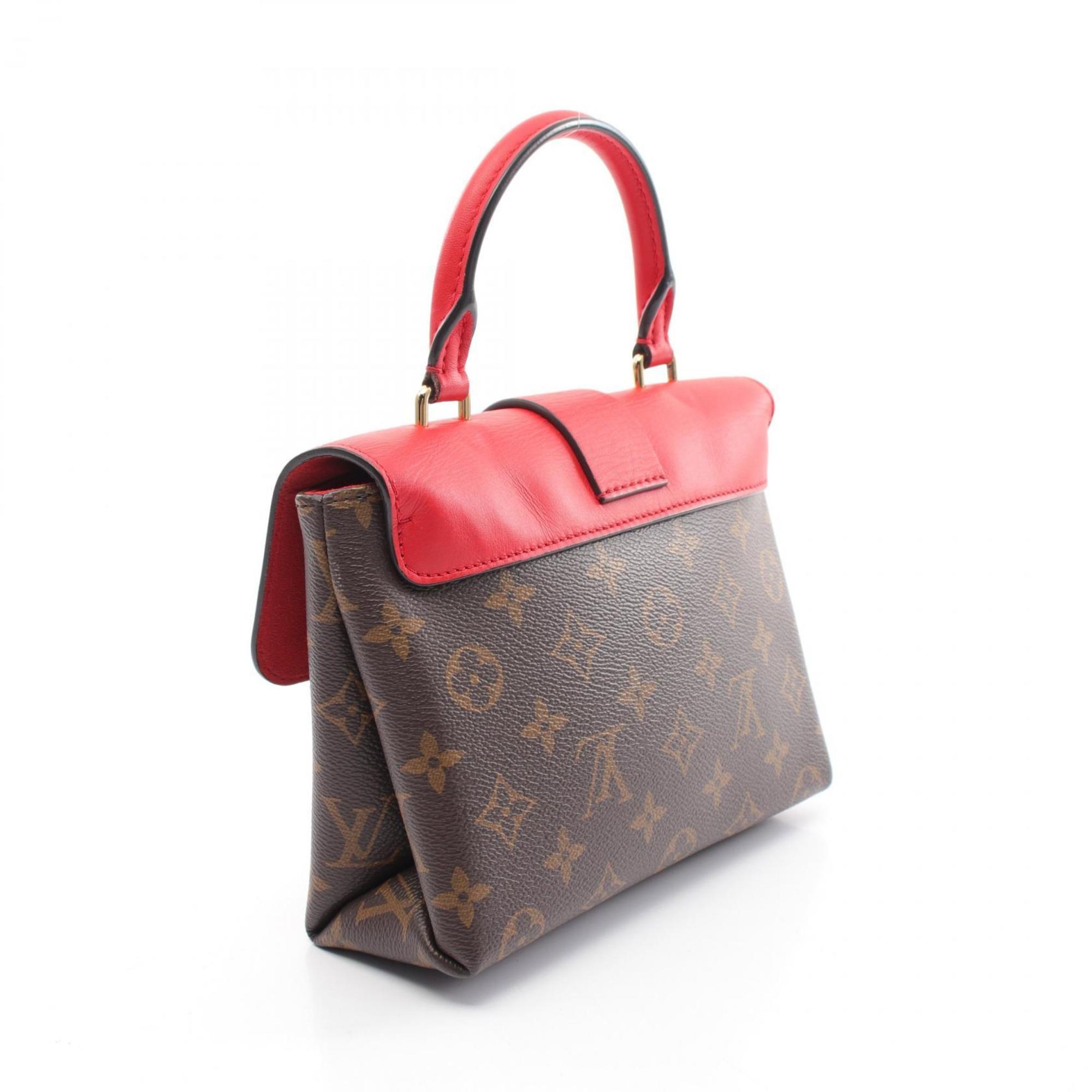 Louis Vuitton Rocky BB Monogram Coquelicot Handbag Bag Coated Canvas Leather Women's Brown Red M44322