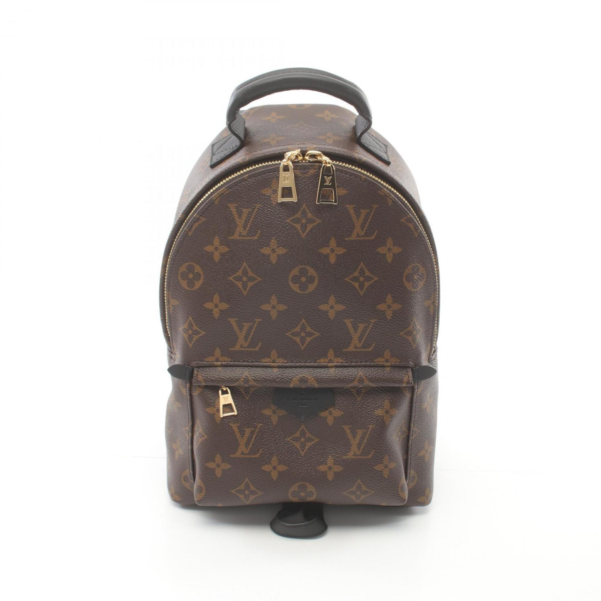 Louis Vuitton Palm Springs Backpack PM Monogram Rucksack Bag Coated Canvas Leather Women's Brown Black M44871