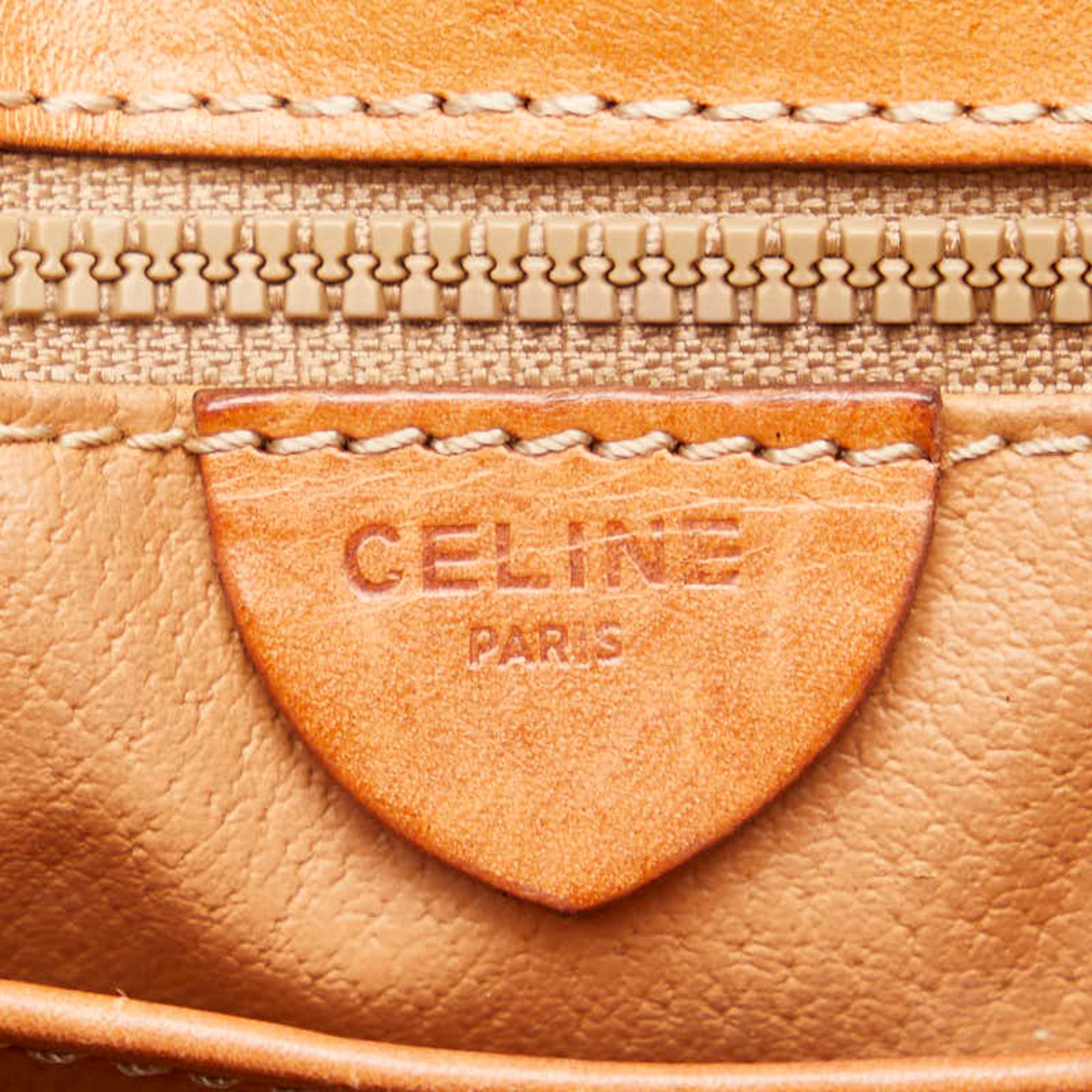 Celine Macadam Handbag Brown PVC Leather Women's CELINE