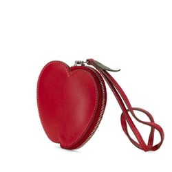 Hermes Tutti Frutti Apple Coin Case Red Tadelakt Women's HERMES