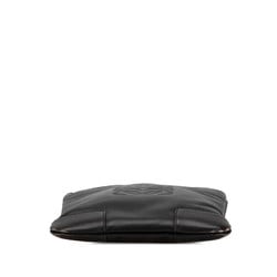 LOEWE Anagram Shoulder Bag Black Leather Women's