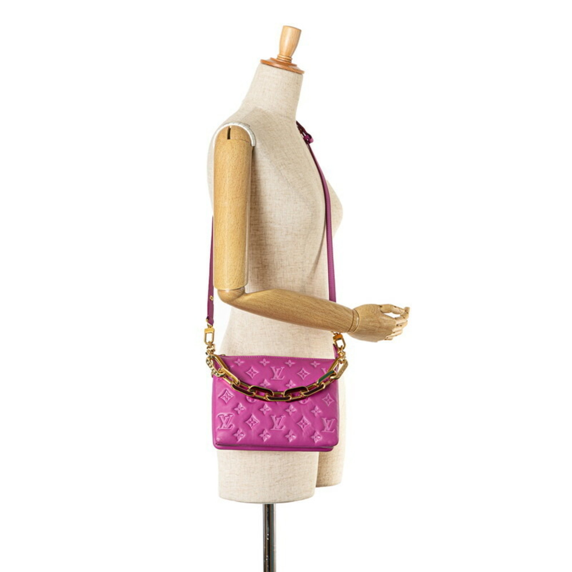 Louis Vuitton Monogram Coussin BB Handbag Shoulder Bag M81127 Orchidee Pink Lambskin Women's LOUIS VUITTON