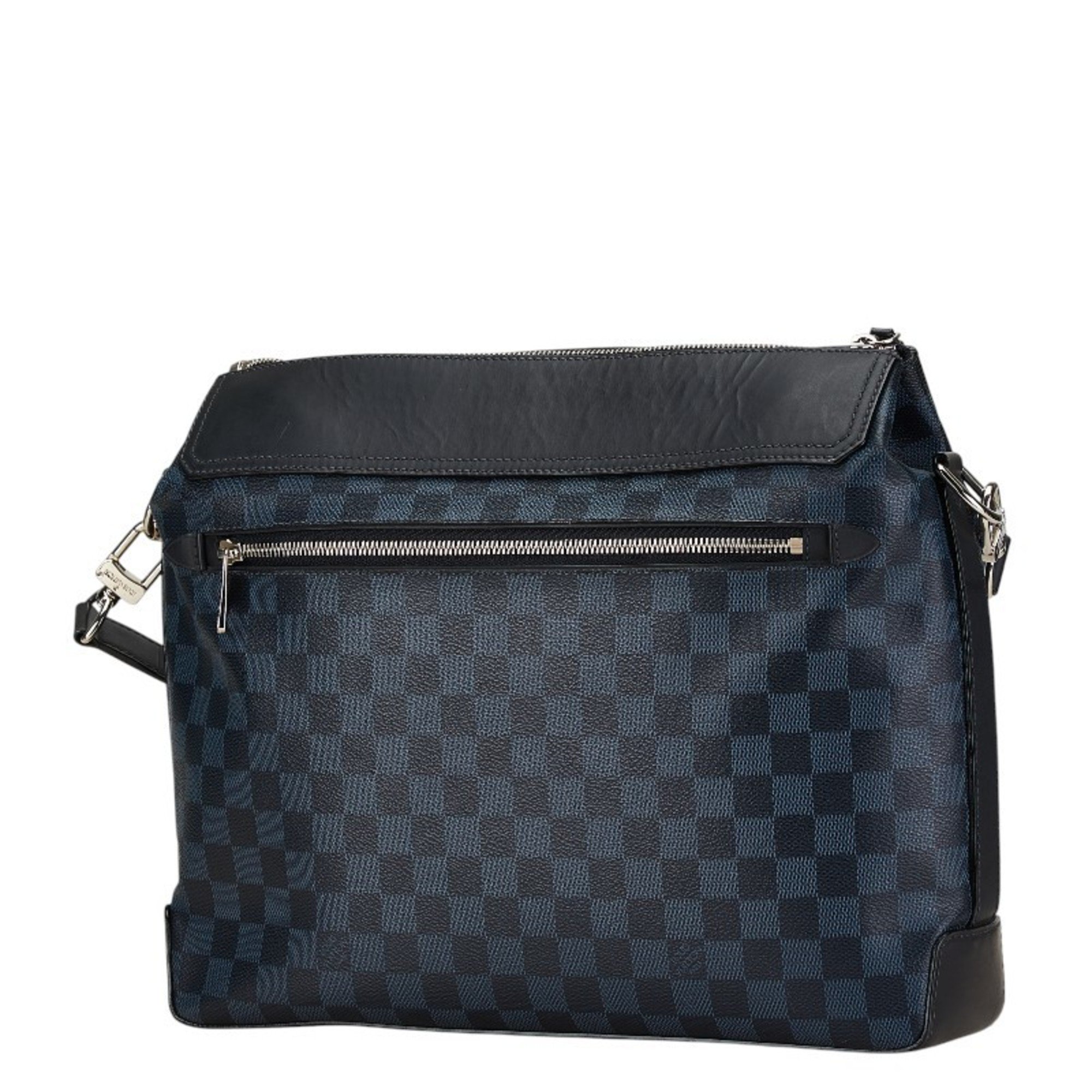 Louis Vuitton Damier Greenwich Shoulder Bag N41348 Navy Black PVC Leather Women's LOUIS VUITTON