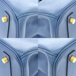 Hermes Birkin 30 Epsom Leather Azur D Stamp Handbag Blue 0160 HERMES