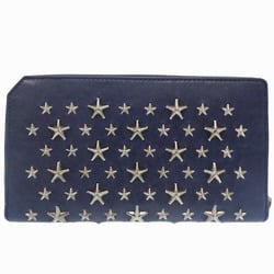 Jimmy Choo Star Studs J000049385001 Leather Navy Long Wallet 0124JIMMY CHOO