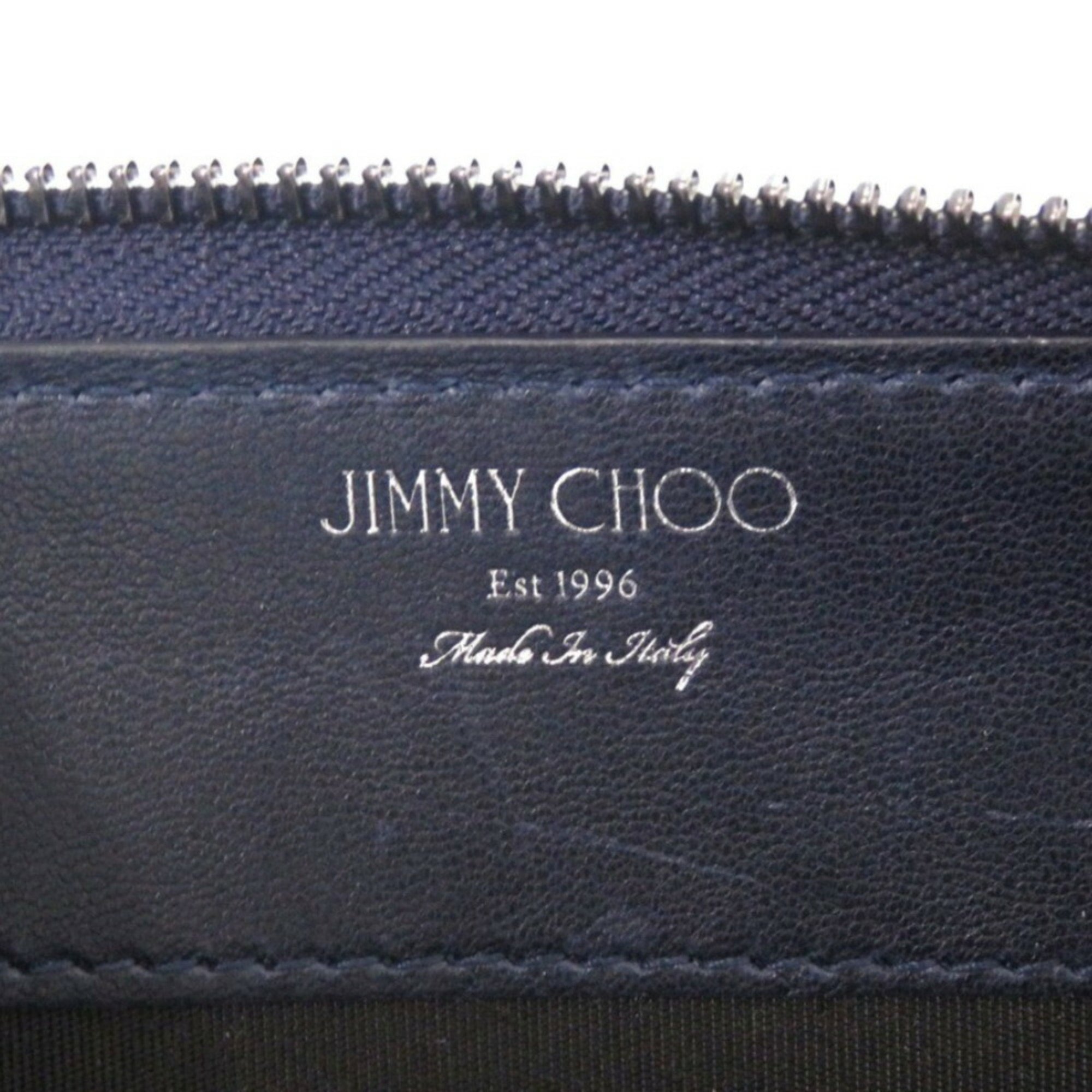 Jimmy Choo Star Studs J000049385001 Leather Navy Long Wallet 0124JIMMY CHOO