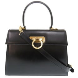 Salvatore Ferragamo Gancini Leather Black BA212181 Handbag 1796Salvatore Women's