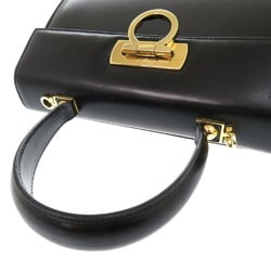 Salvatore Ferragamo Gancini Leather Black BA212181 Handbag 1796Salvatore Women's