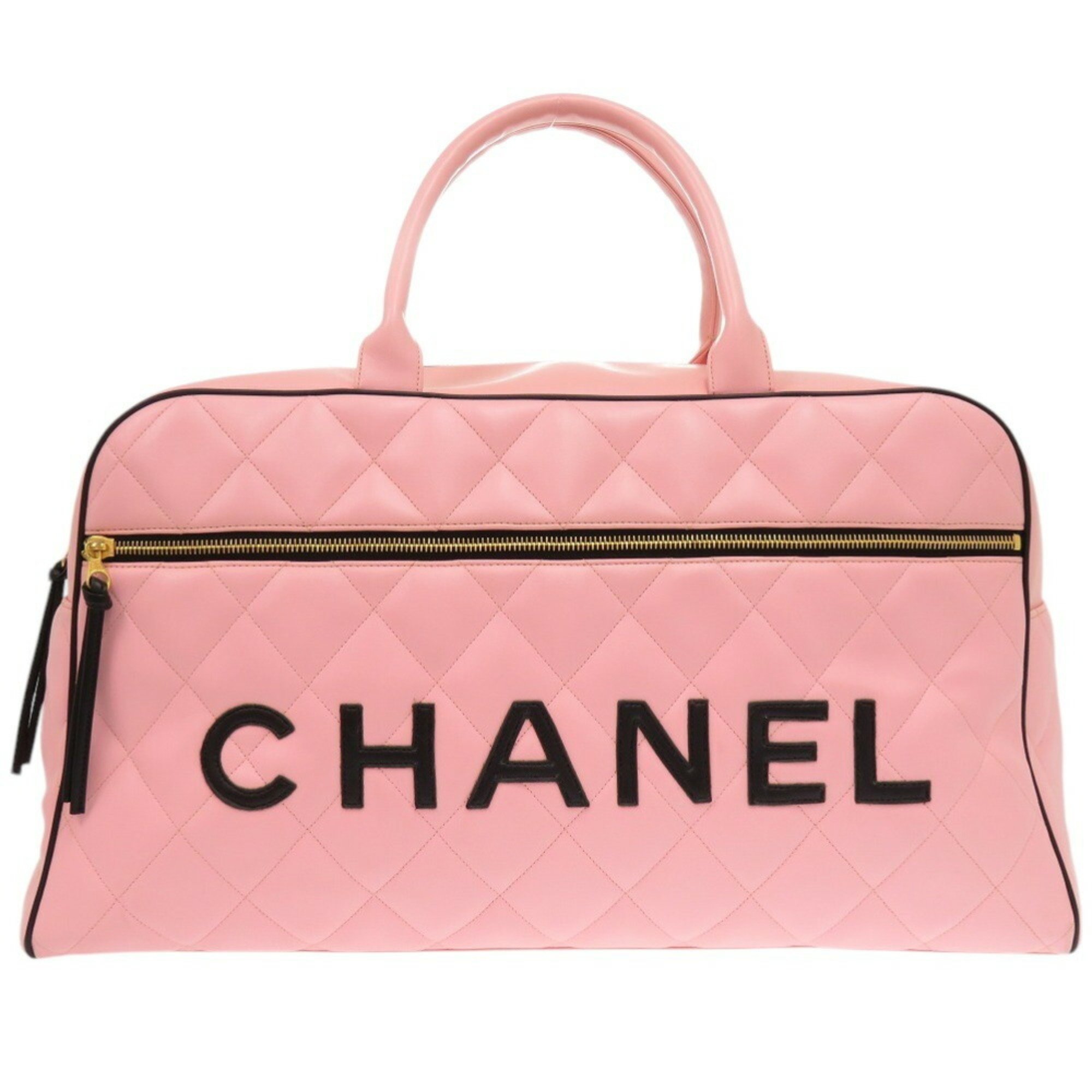 Chanel Matelasse Lambskin Pink 3rd Series Boston Bag 0475 CHANEL