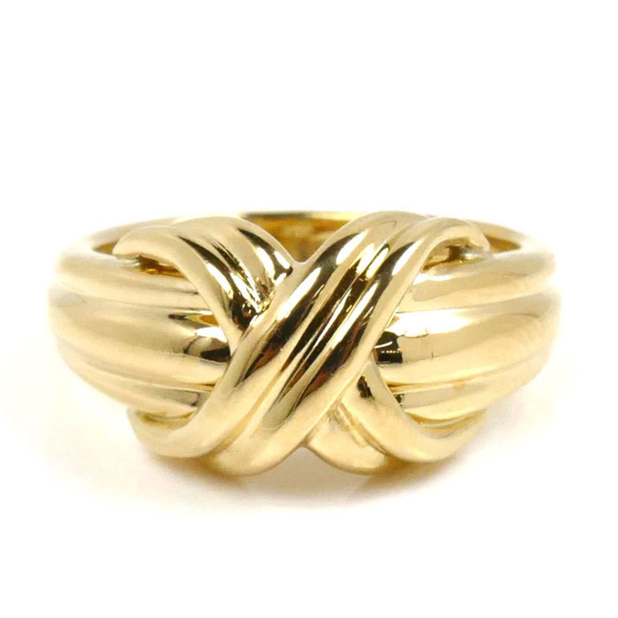 TIFFANY&Co. Tiffany K18YG Yellow Gold Signature Ring, Size 6, 5.1g, Women's