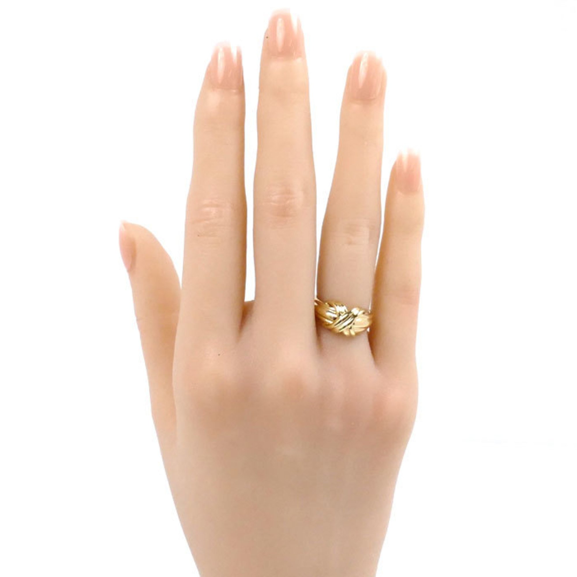 TIFFANY&Co. Tiffany K18YG Yellow Gold Signature Ring, Size 6, 5.1g, Women's