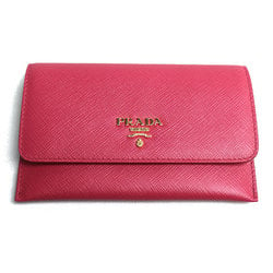 PRADA Saffiano Card Case Pass Pink 1MC004 QWA F0505 Women's