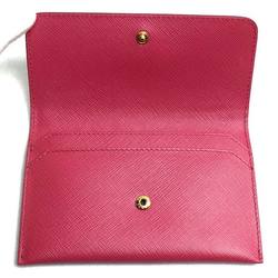 PRADA Saffiano Card Case Pass Pink 1MC004 QWA F0505 Women's